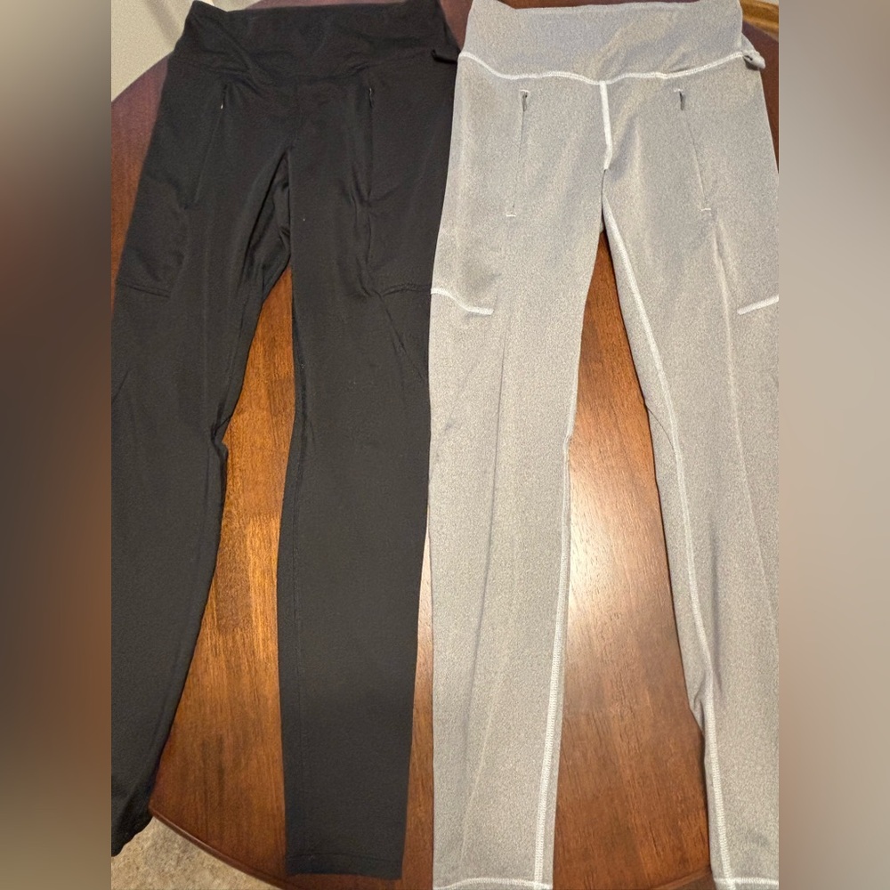Express Two-Pair Legging Pants — Black & Light Gray